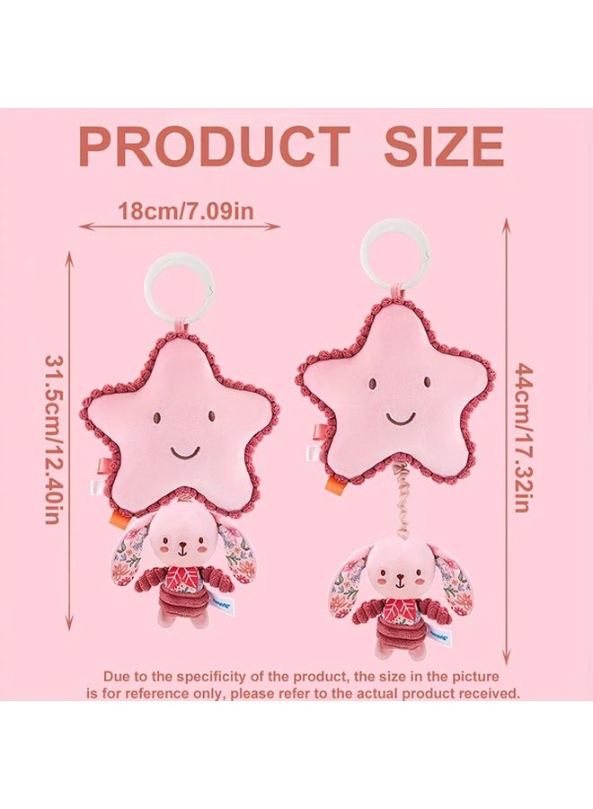 Clouds Musical Stuffed Animal Toy Soft Pink Texture For Babies 0 3 Years Pushchair Stroller Car Seat Gift - Image 4